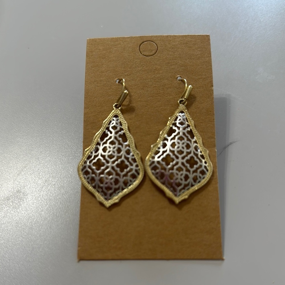 Elegant Gold and Silver Filigree Earrings